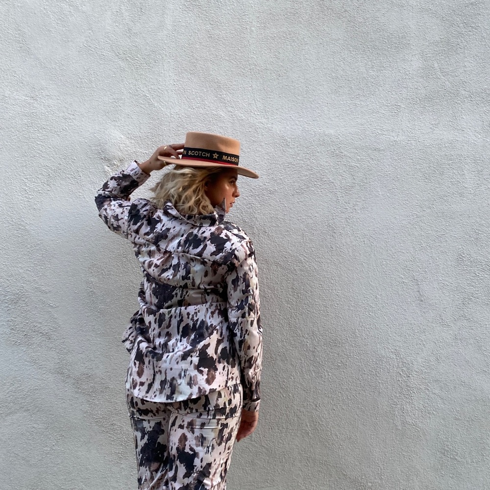 Animal print co-ord suit